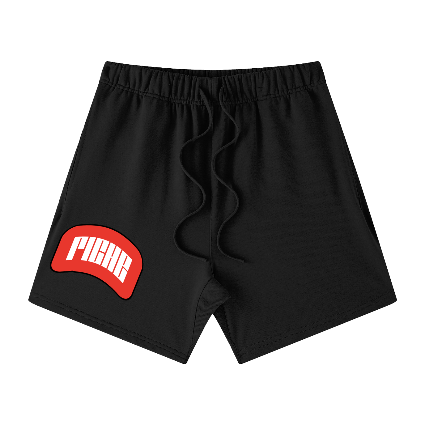 Riche Red Box Logo Black Cotton Shorts